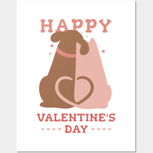 Happy Valentines Pets Posters and Art